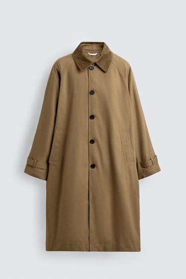 Zara 二合一拼接風衣 - 焦糖色
