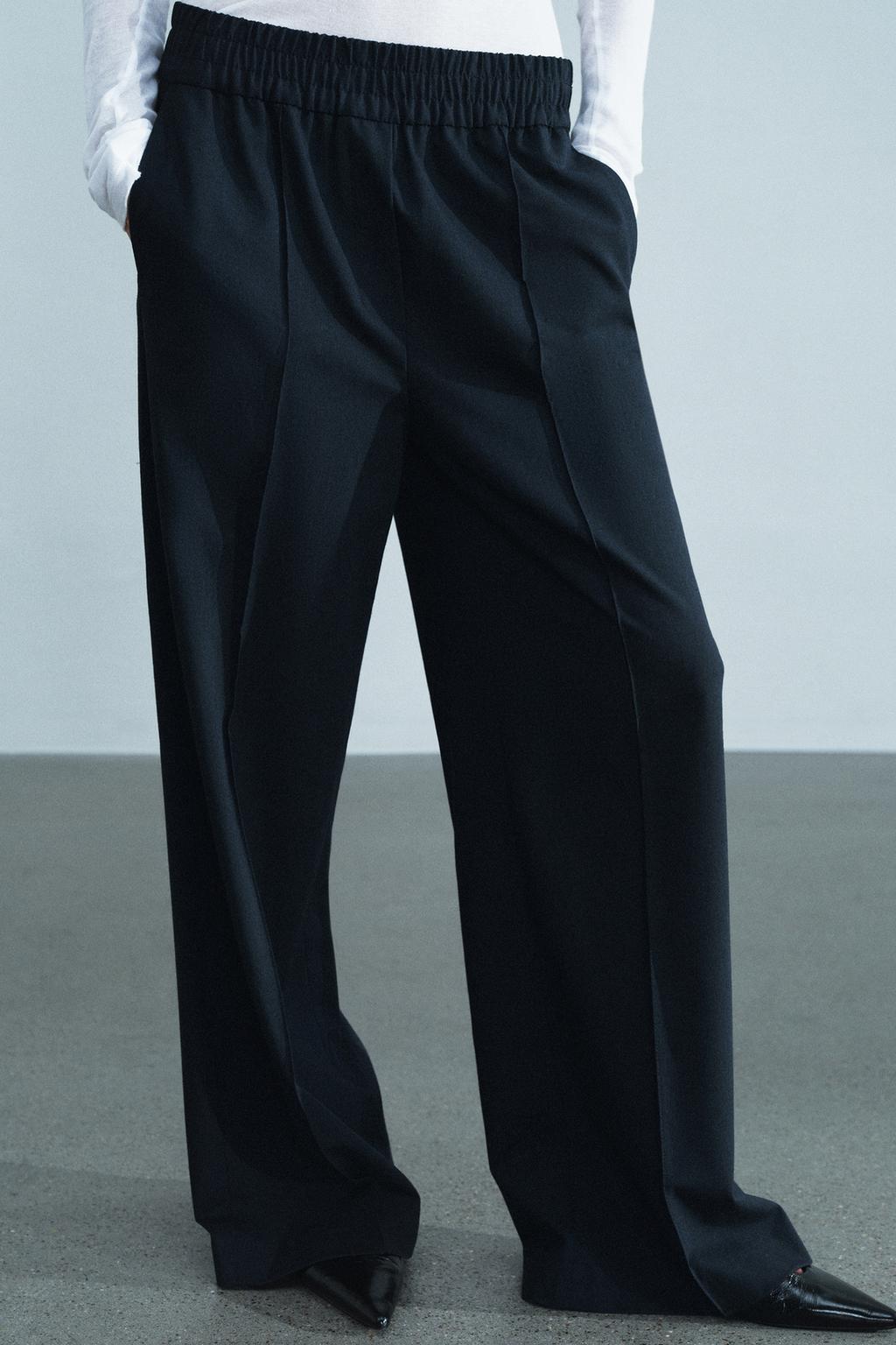 ZW COLLECTION FLOWING TROUSERS WITH WOOL BLEND