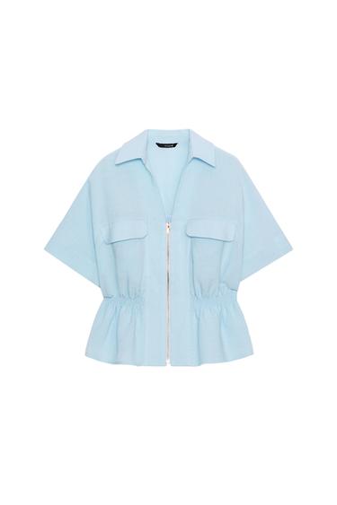 CAMISA SAFARI CREMALLERA - Celeste de Zara