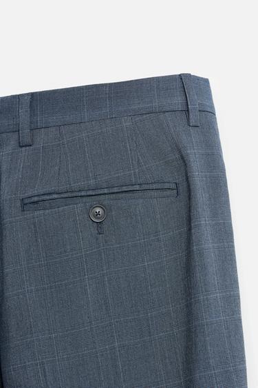 PANTALON DE COSTUME À CARREAUX - Bleu de Zara - Image 8