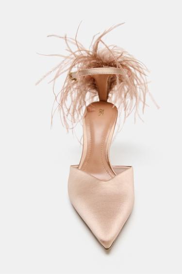 FEATHER HIGH HEELS - Beige by Zara - Image 4