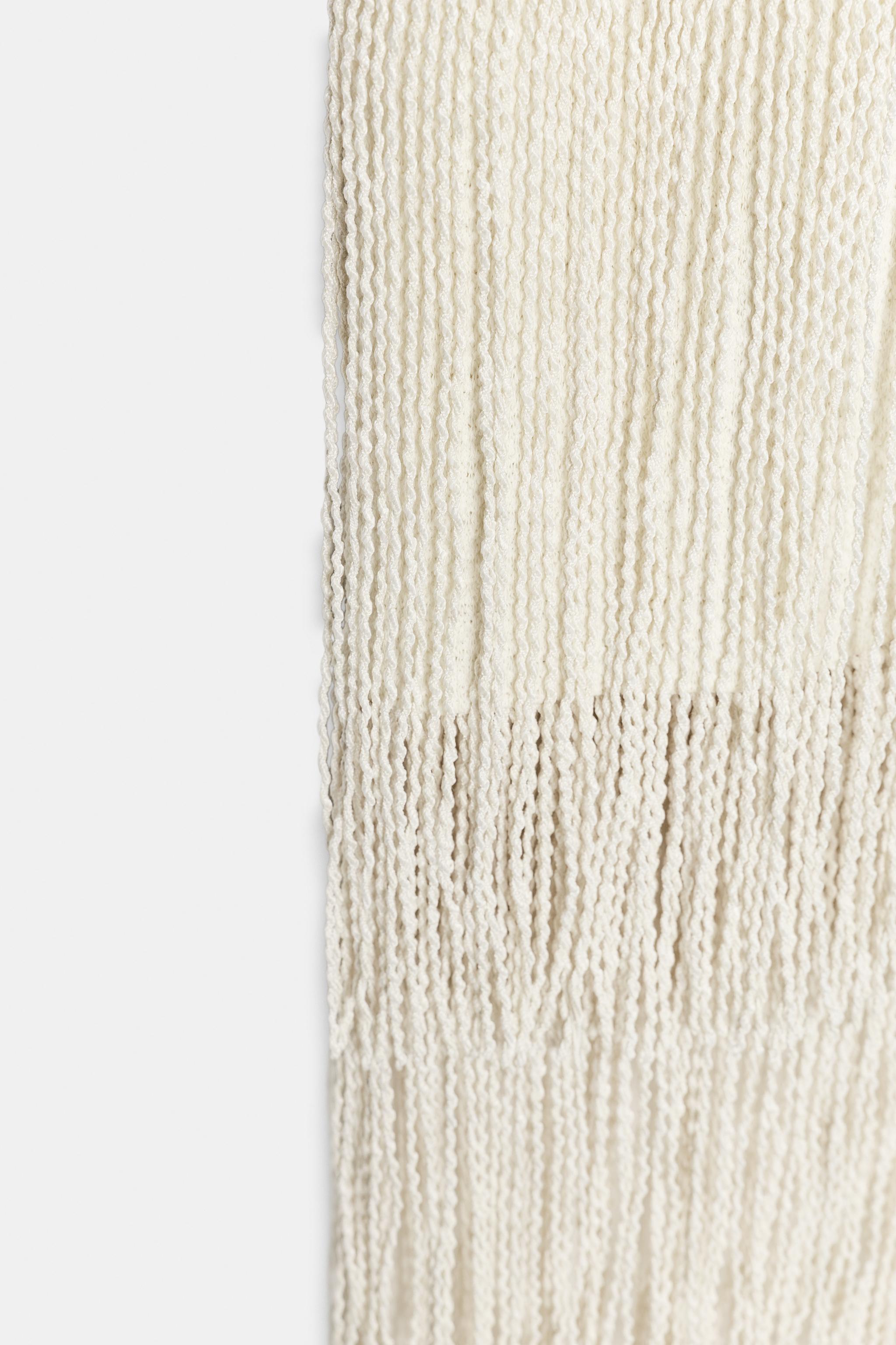 TEXTURED FRINGED DRESS