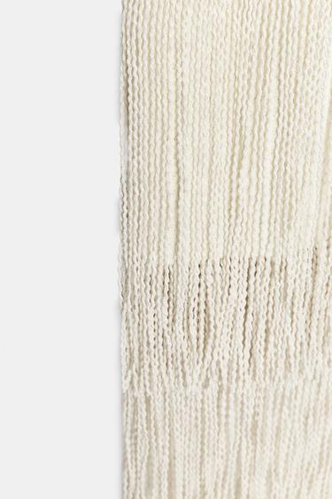 TEXTURED FRINGED DRESS - Ecru by Zara - Image 7