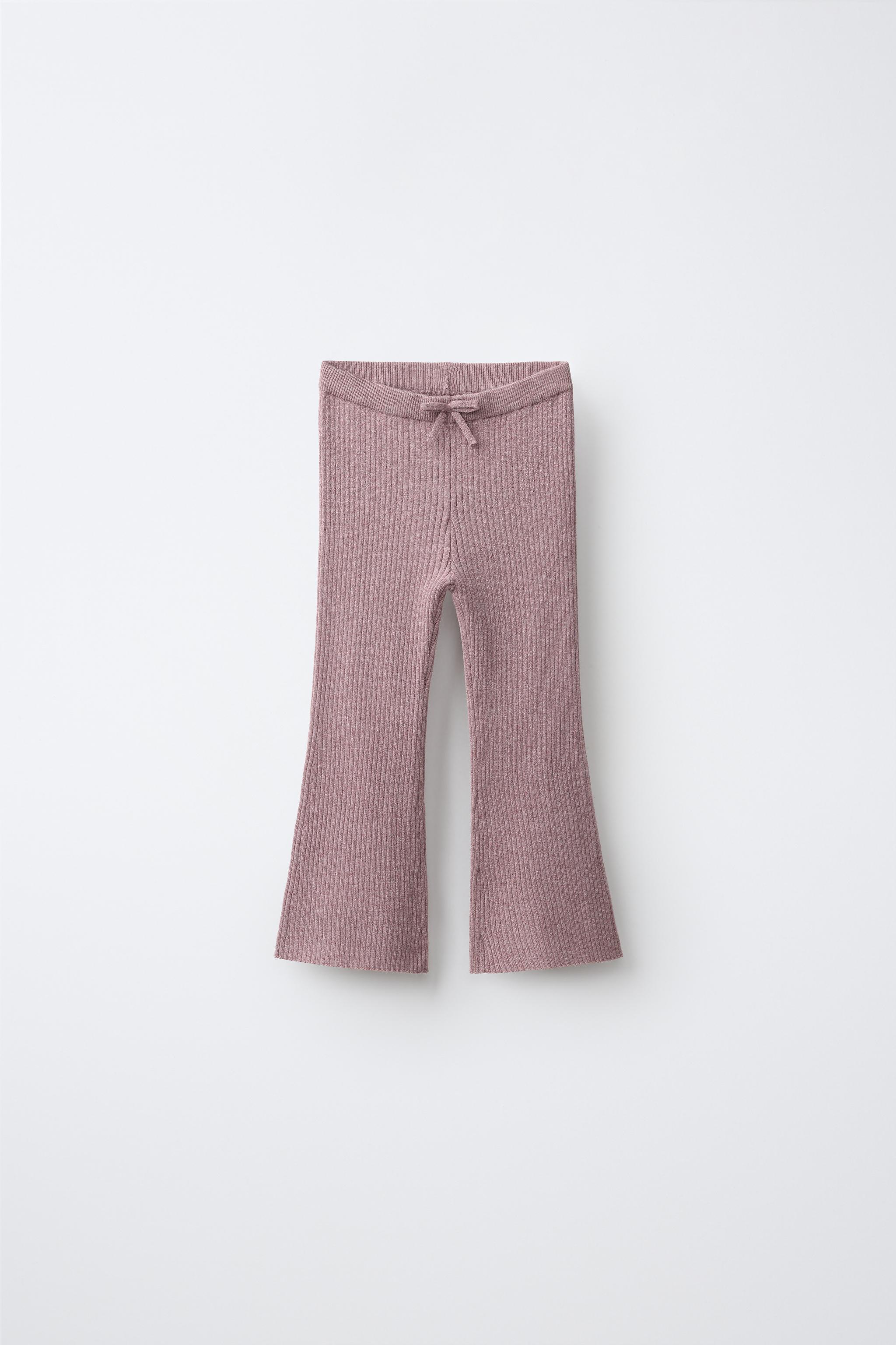 FLARE RIB-KNIT LEGGINGS