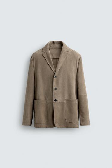 BLAZER REGULAR FIT PIEL ANTE - Arena de Zara
