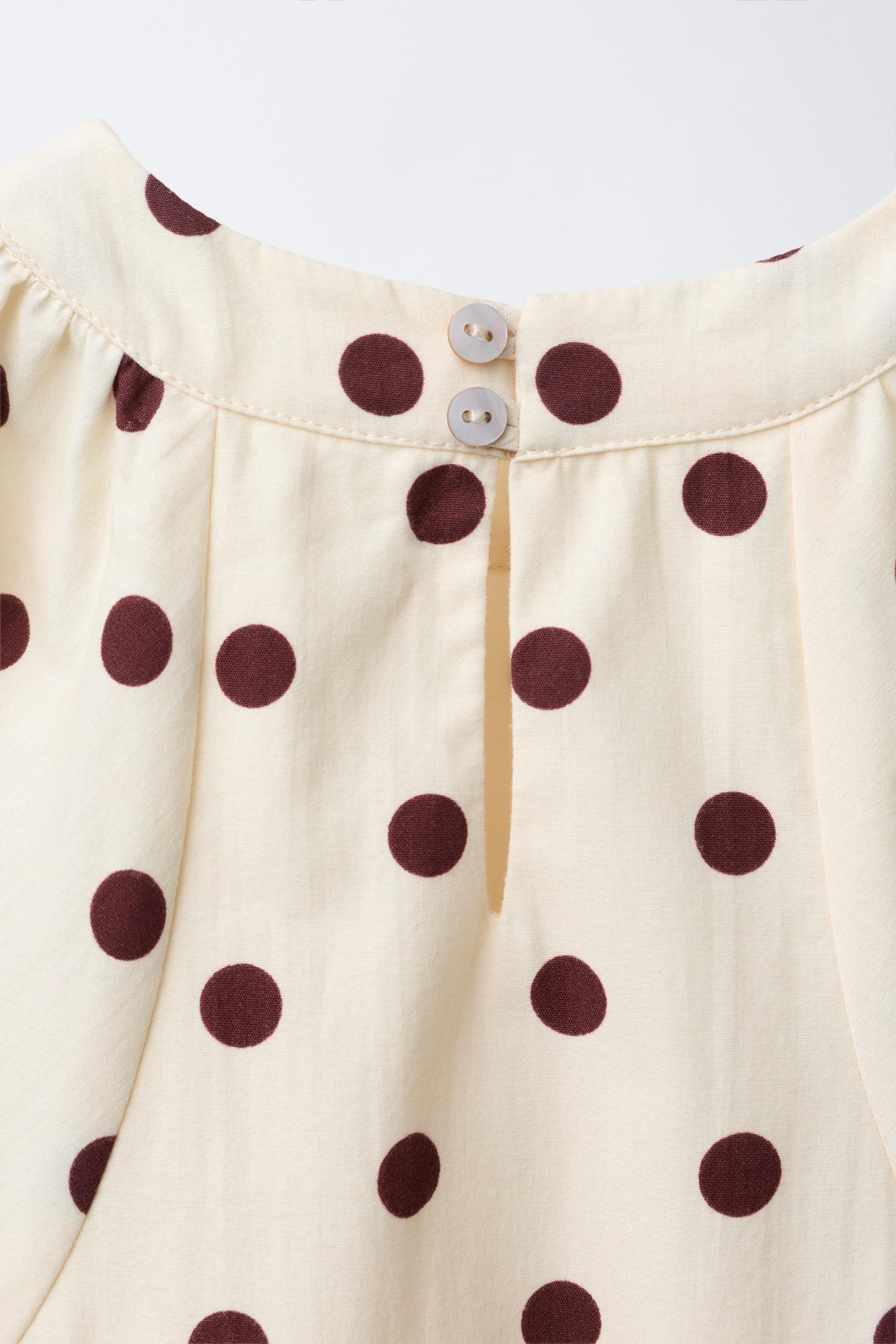 zara beige polka dot dress Zara Women's Polka-Dot Maxi Dress | S UK10
