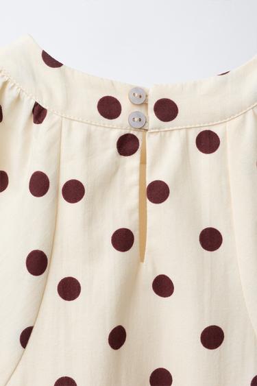 ROBE À POIS - Écru de Zara - Image 3