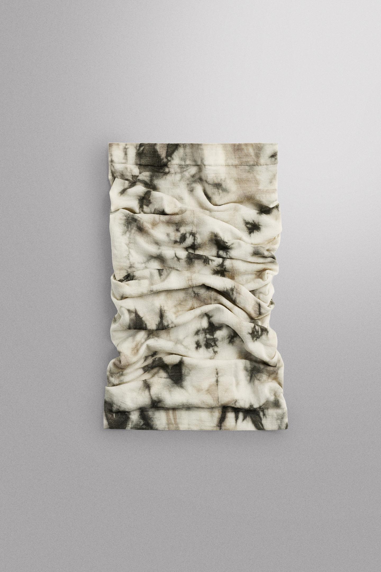 Мужские аксессуары Zara Tie-Dye Wool Neck Warmer, цвет: Коричневый / Зелёный
