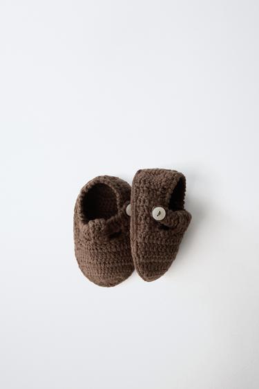 CHAUSSONS EN MAILLE BOUTON - Chocolat de Zara - Image 7