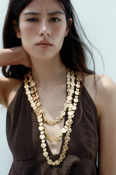 Zara 錢幣項鍊 - 金黃色