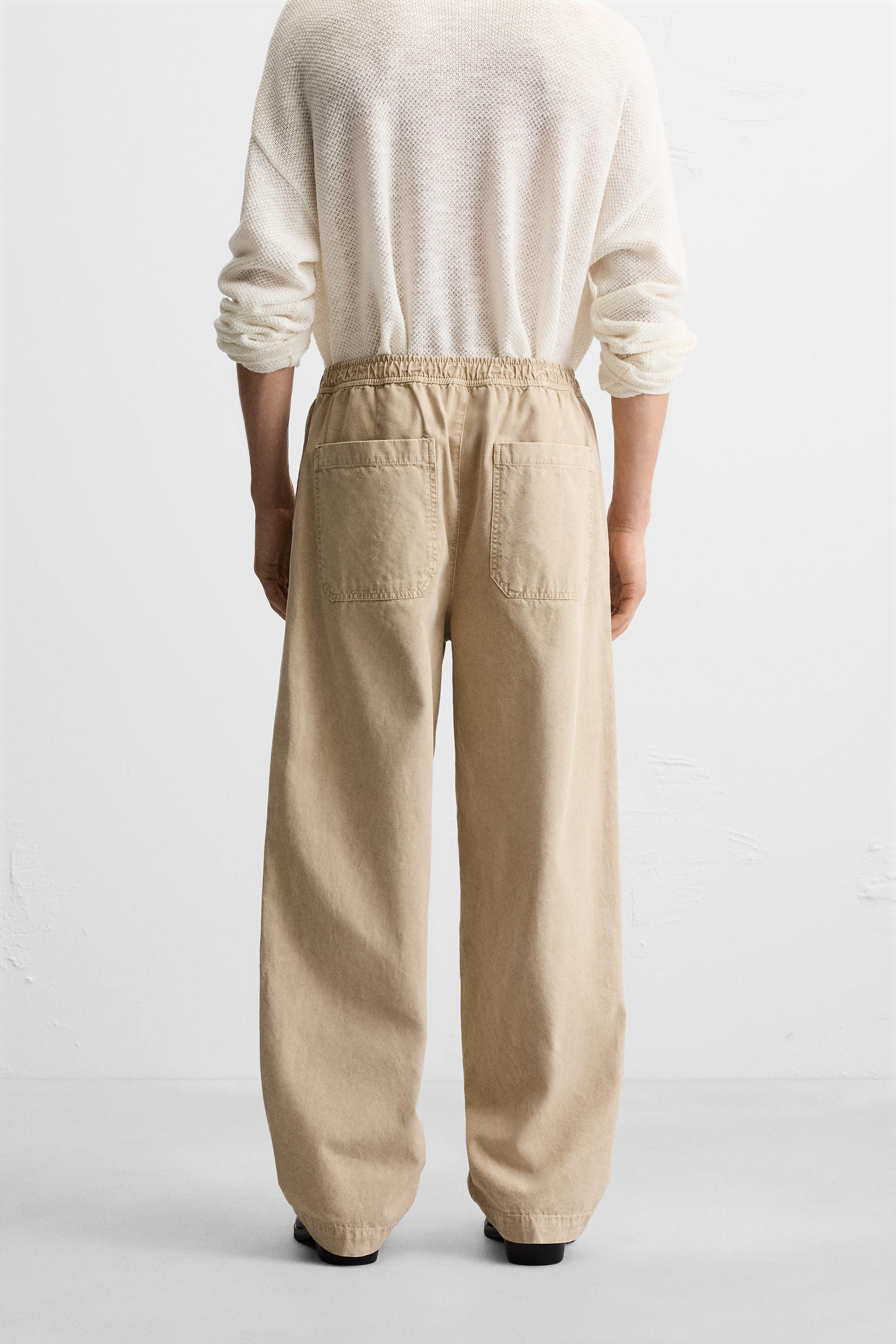 RELAXED FIT WASHED PANTS - Sand | ZARA United States