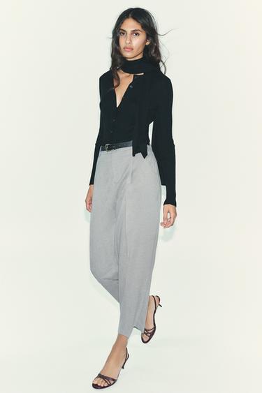 DARTED TROUSERS WITH BELT - Light grey by Zara