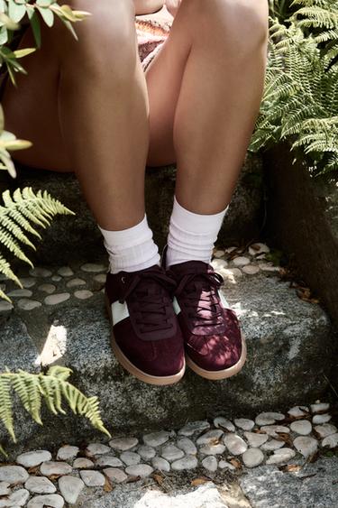 TRAINERS - Burgundy Red by Zara - Image 1