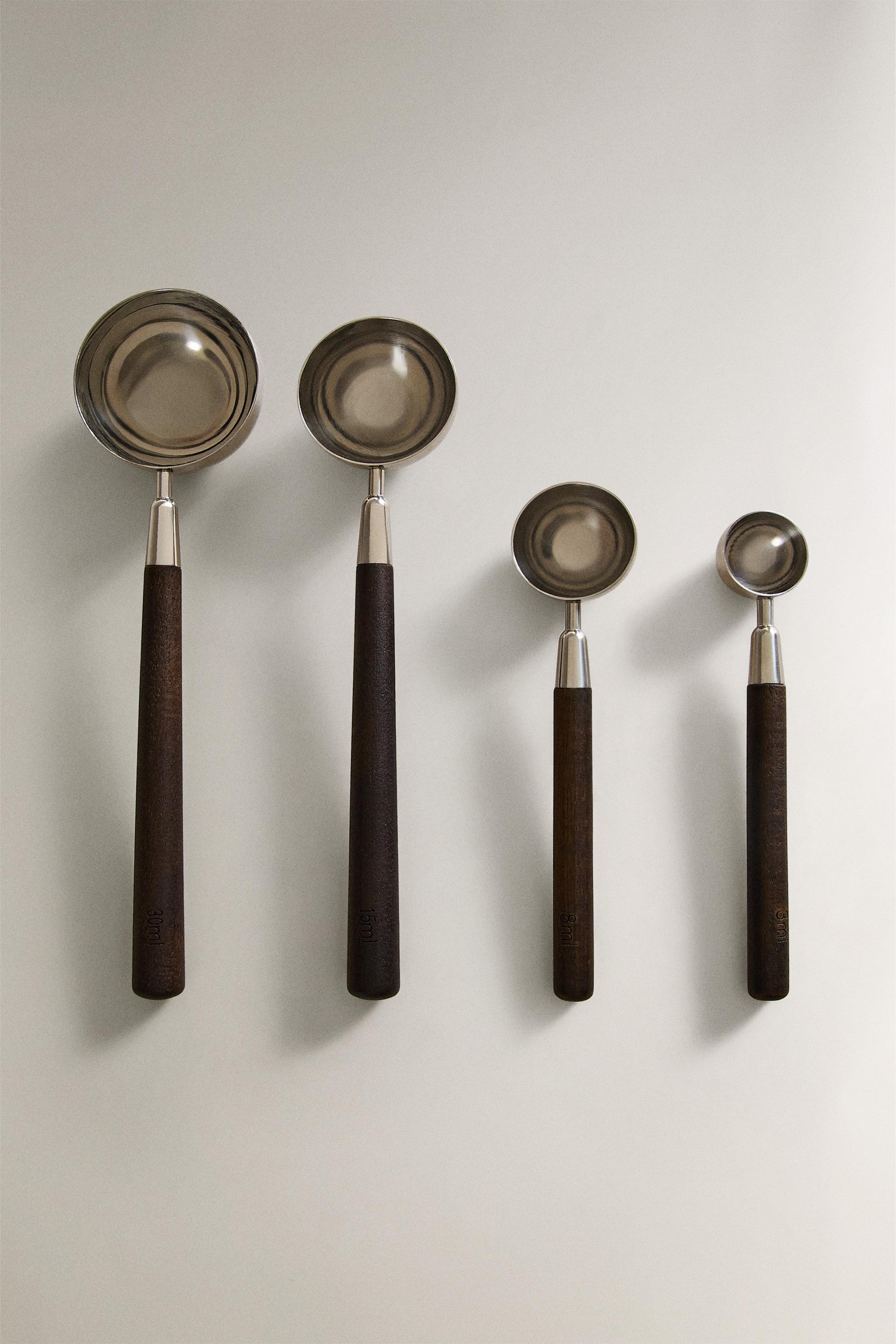 PACK OF KITCHEN MEASURING SPOONS (PACK OF 4) - Brown | ZARA United