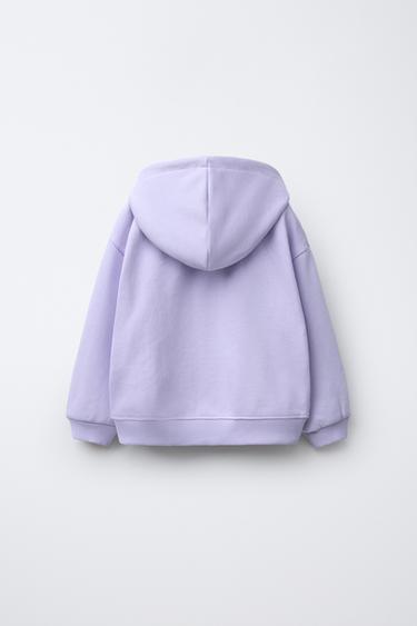HEART PRINT ZIP-UP HOODIE - Lavender by Zara - Image 1