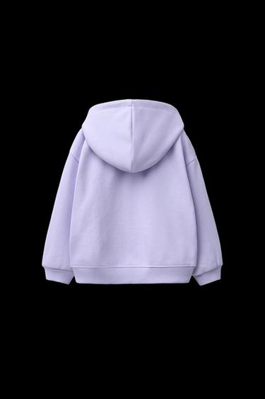 HEART PRINT ZIP-UP HOODIE - Lavender by Zara