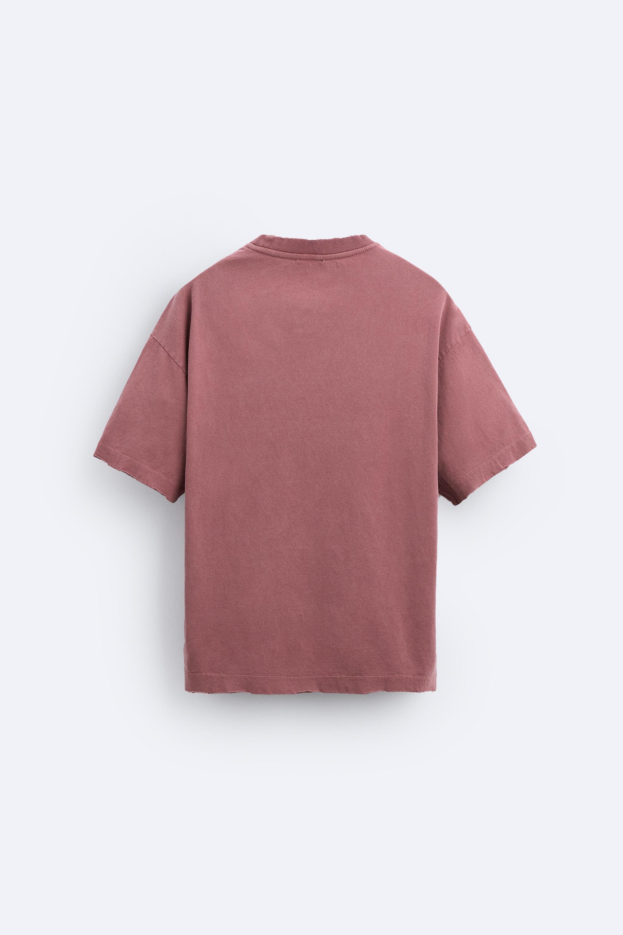 RAISED TEXT T-SHIRT - Faded pink | ZARA United States