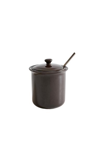 Zara STONEWARE HONEY POT - Brown