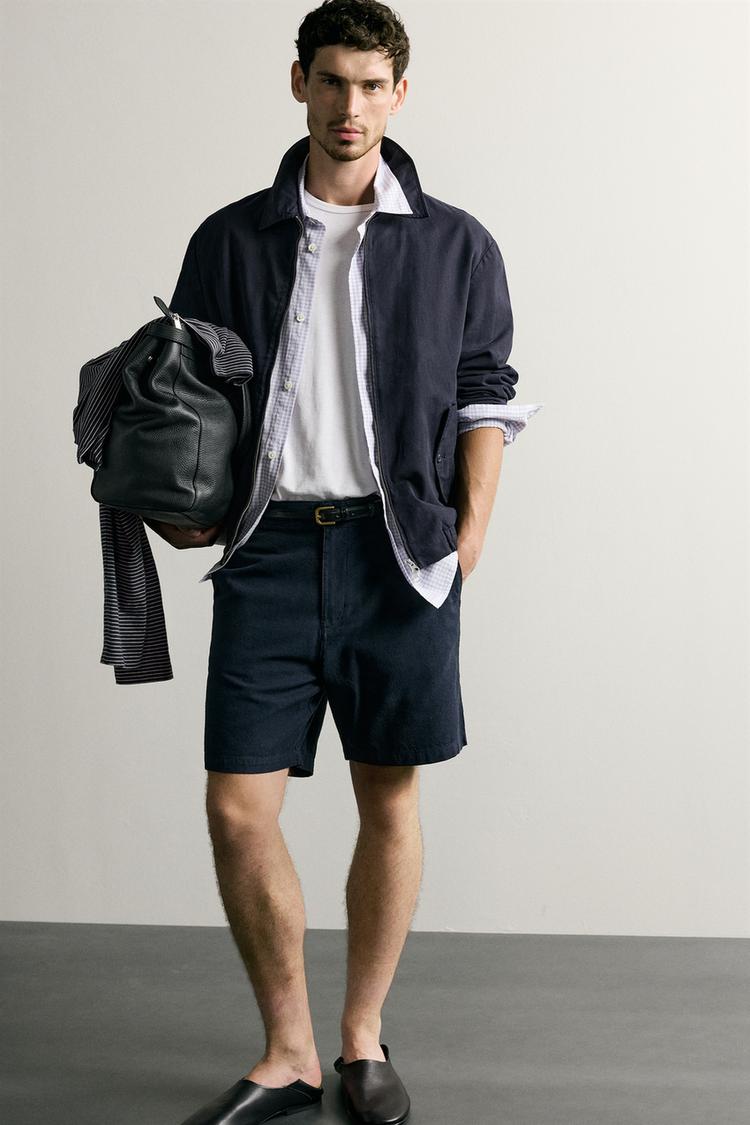 Pantalones cortos Bermuda de corte regular texturizados 6