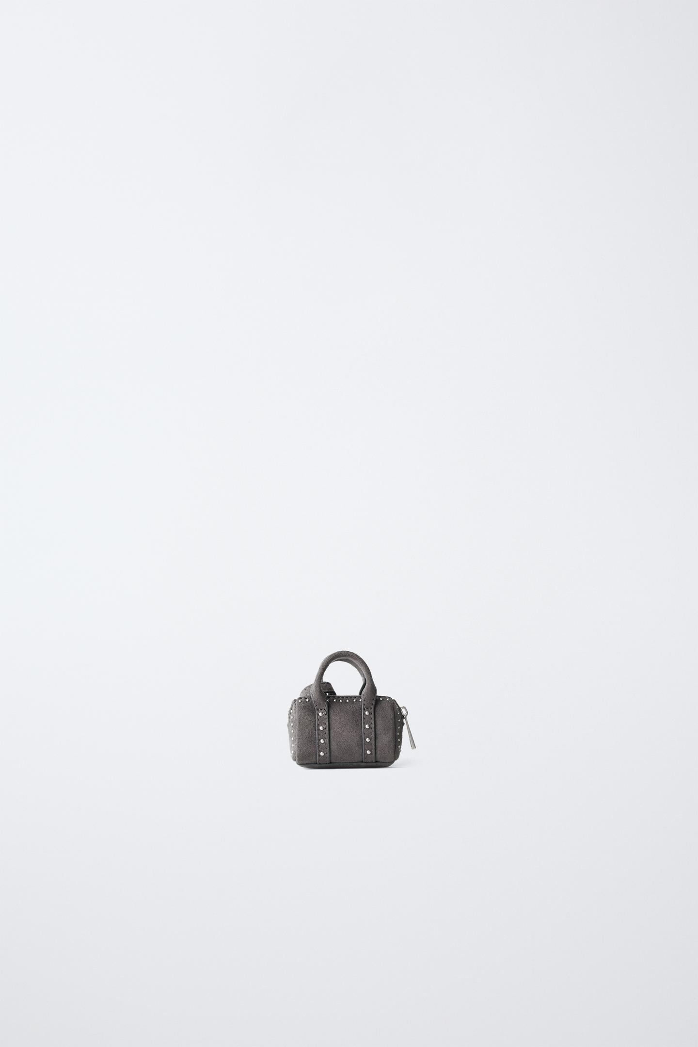 Детский брелок Zara Studded Bag Charm, цвет: Серый — фото 5