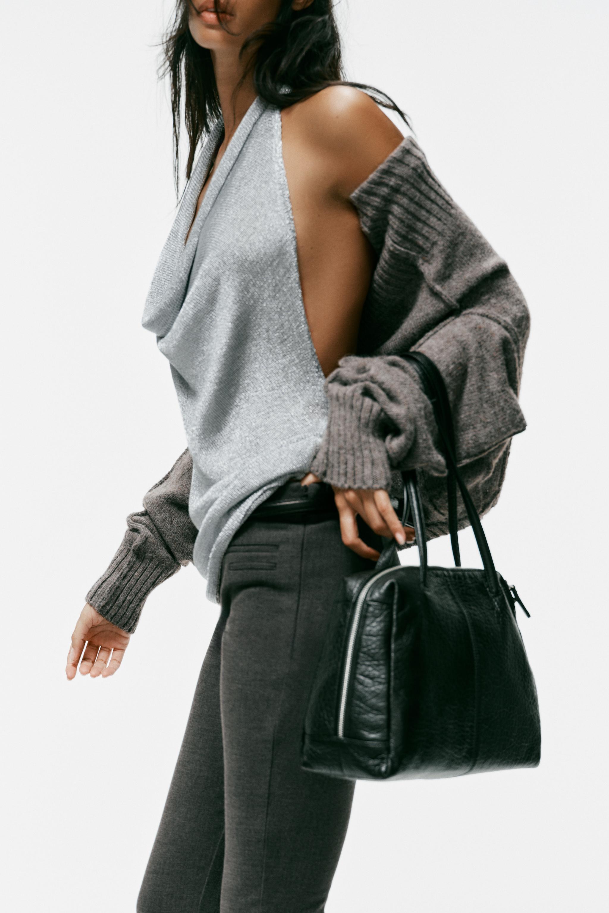 METALLIC THREAD HALTER KNIT TOP - thumbnail 9
