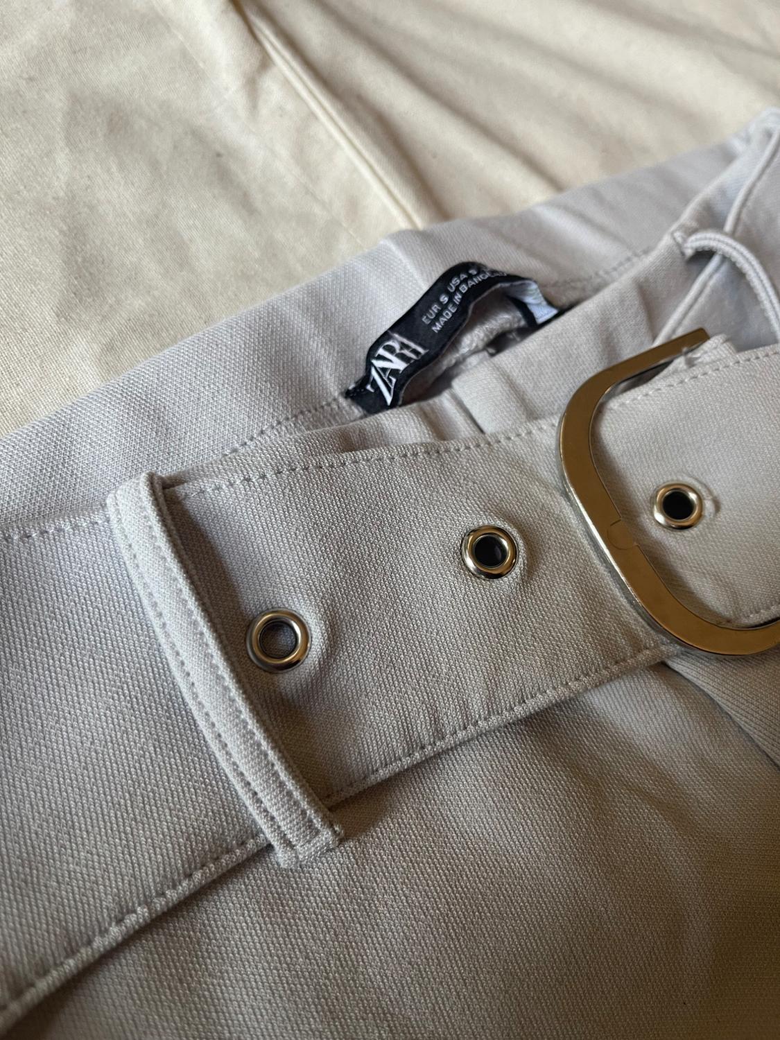 BELTED FLARED INTERLOCK PANTS - Image 2