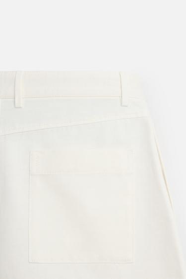 BERMUDA EN COTON - LIN PLIS - Blanc de Zara - Image 8
