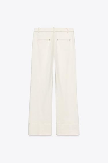 PANTALON BOOTCUT SURPIQÛRES - Écru de Zara - Image 6