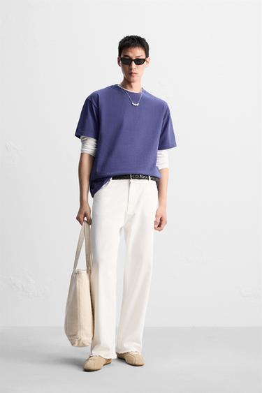 BASIC HEAVY WEIGHT T-SHIRT - Violet by Zara