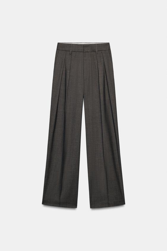 PANTALON DOUBLE PLI - Marron de Zara - Image 4