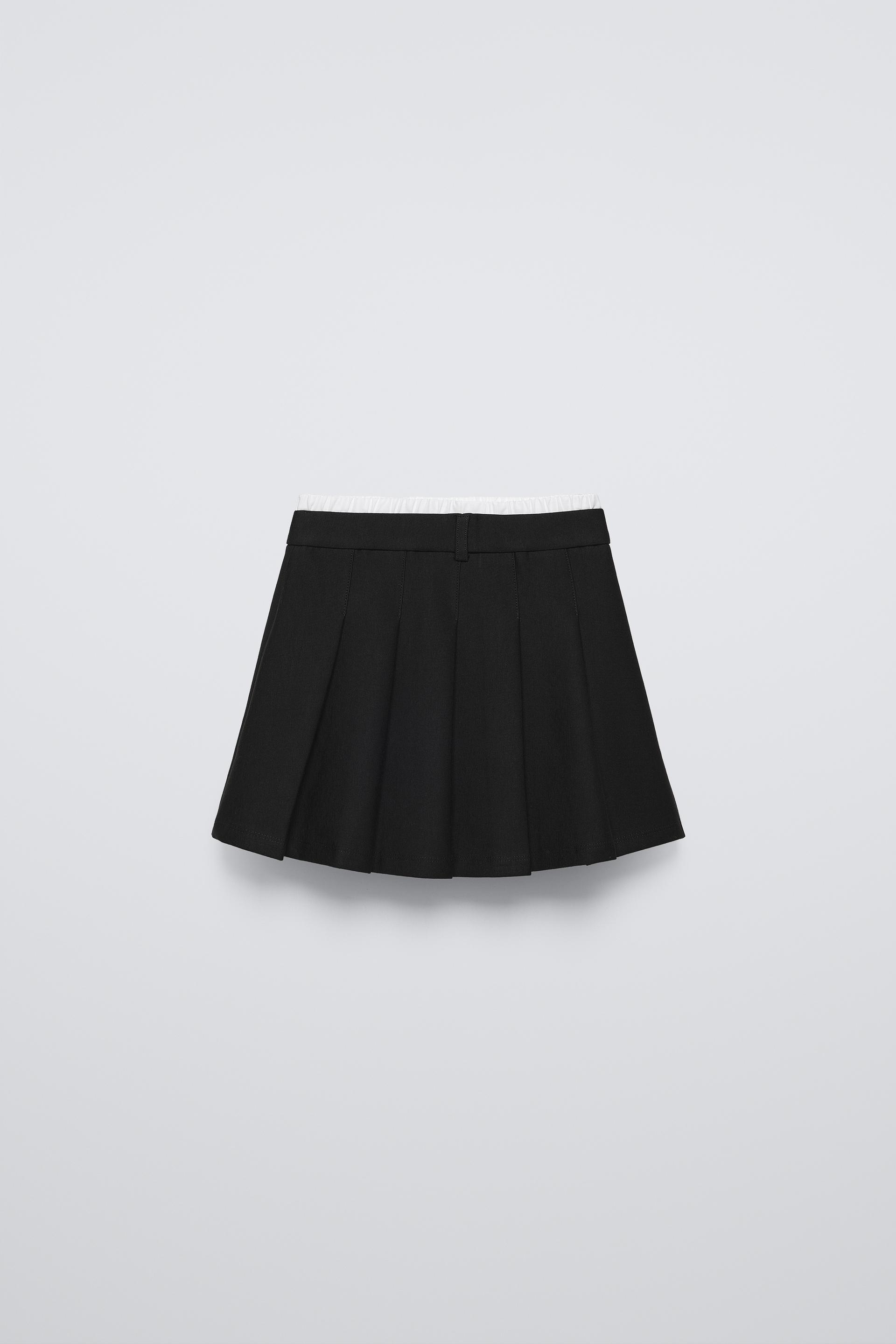 DOUBLE ELASTICATED WAIST PLEATED SKIRT