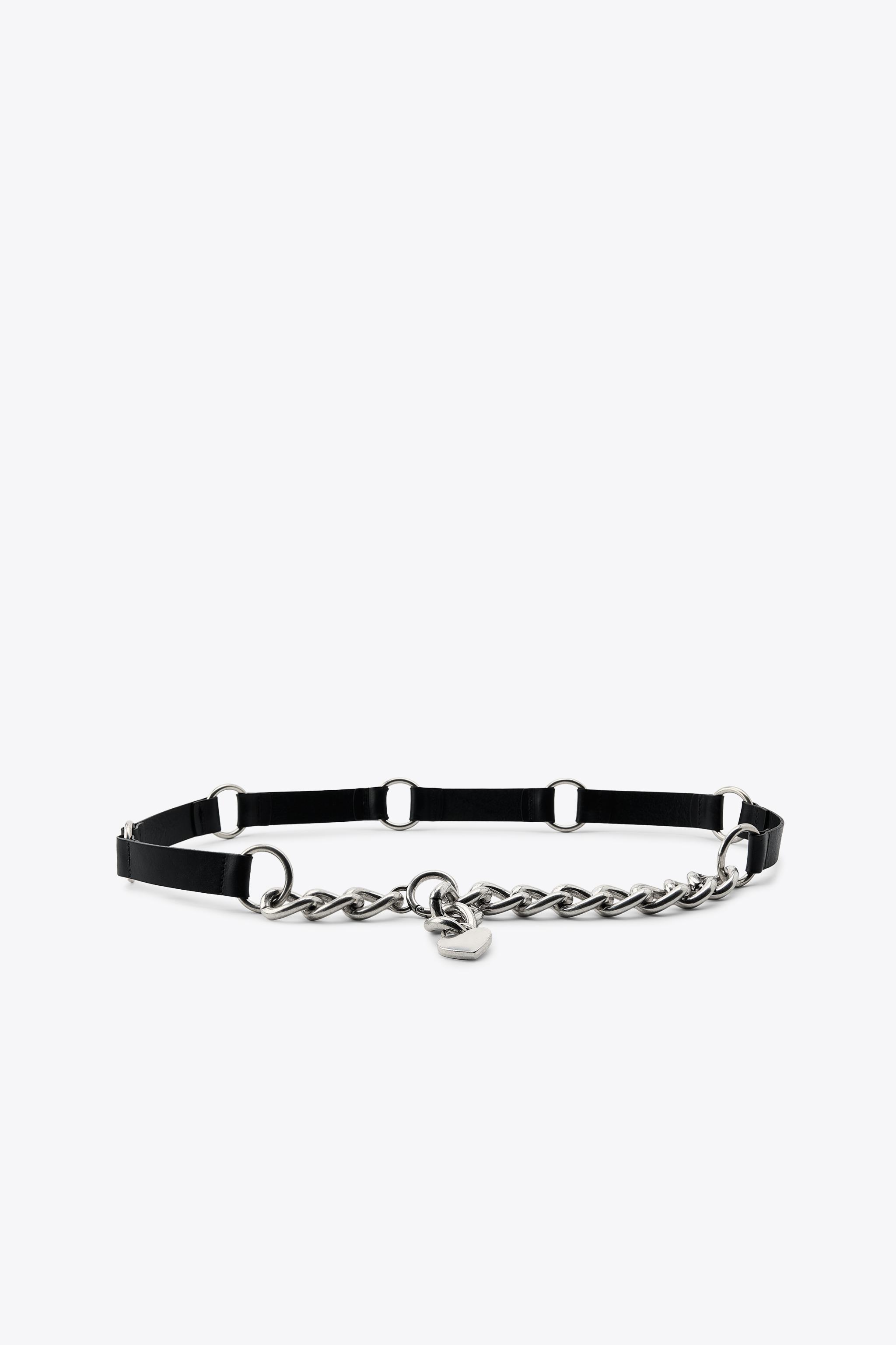 レザーコンビ チェーンベルト - ブラック | ZARA Japan / 日本