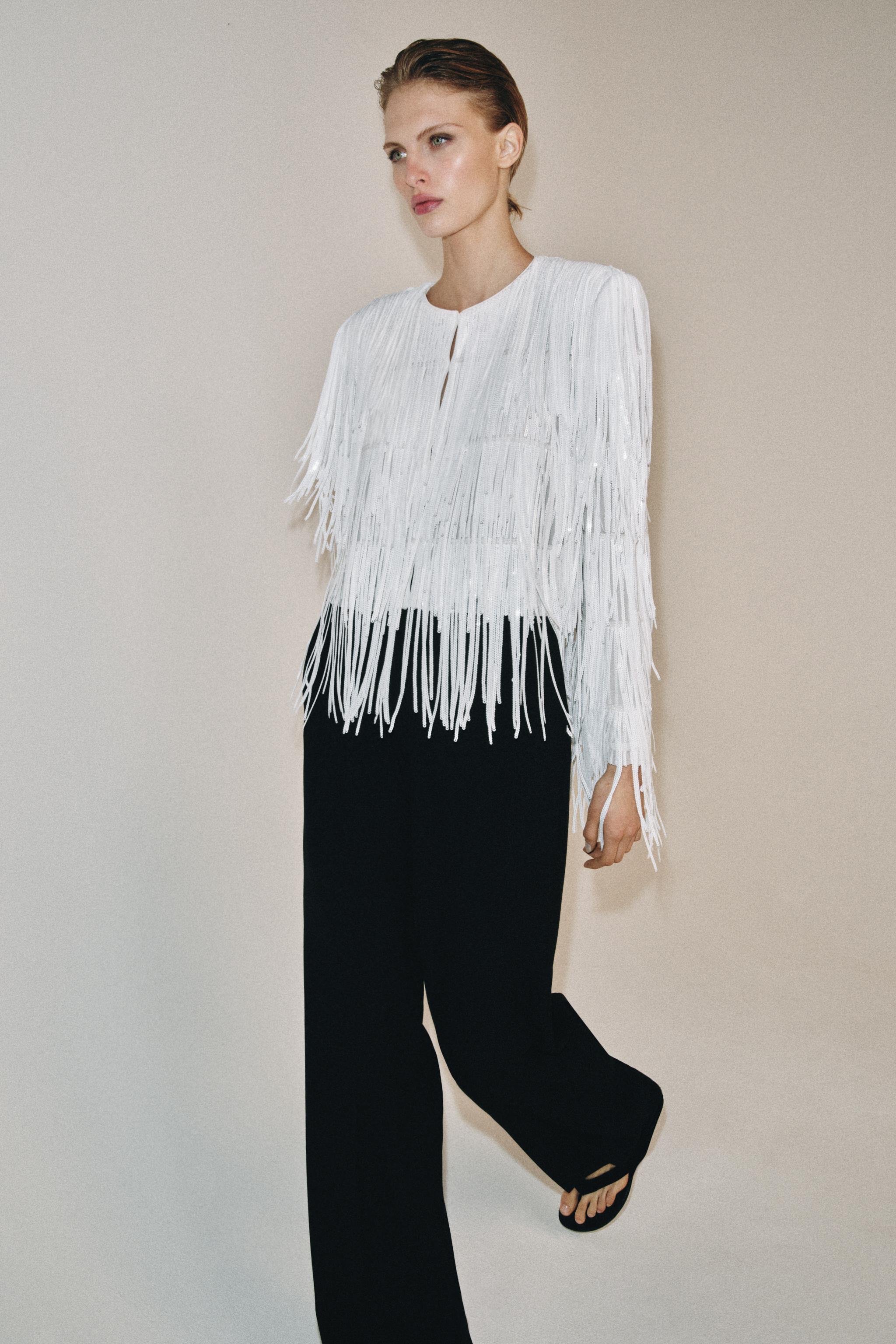 ZW COLLECTION SEQUIN FRINGE JACKET