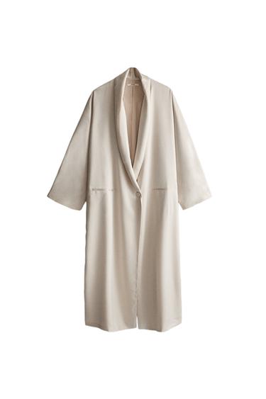 ROBE DE CHAMBRE EN SATIN LISSE - Gris perle de Zara