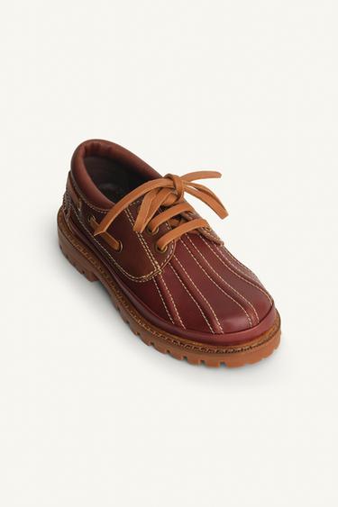 LIMITED EDITION LEATHER DECK SHOES - Brown by Zara - Image 4
