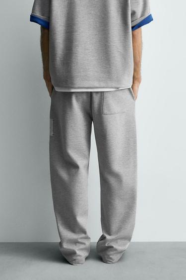 TROUSERS WITH LABEL PATCH - Grey marl by Zara - Image 2