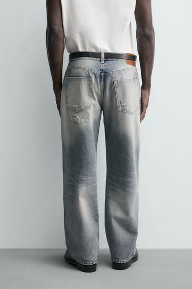 RIPPED LOOSE FIT JEANS - Light blue by Zara - Image 2