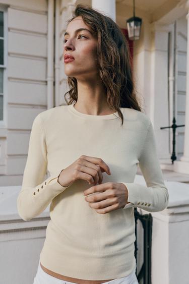 BASIC KNIT SWEATER — Ecru 1