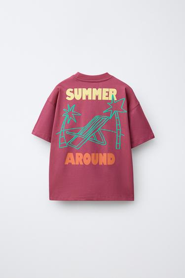 T-SHIRT IMPRIMÉ INSCRIPTION - Fuchsia de Zara - Image 1