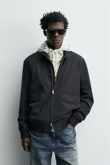 LIGHTWEIGHT WATER-REPELLENT JACKET - Navy blue by Zara