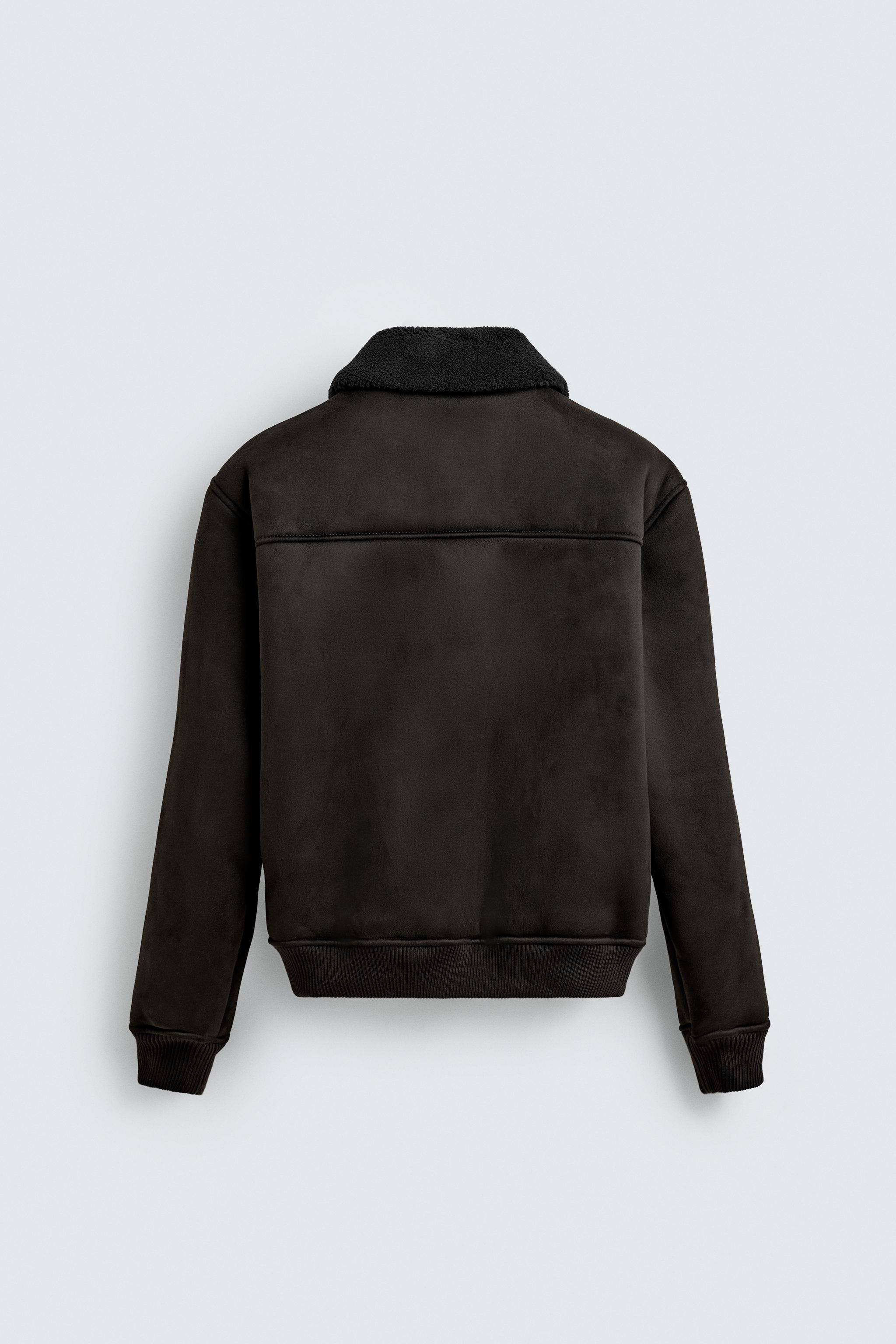 コントラストフェイクスエードジャケット - ブラック | ZARA Japan / 日本