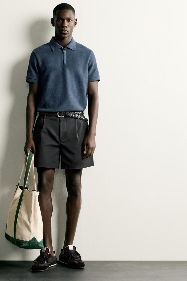 REGULAR FIT ZIP POLO SHIRT