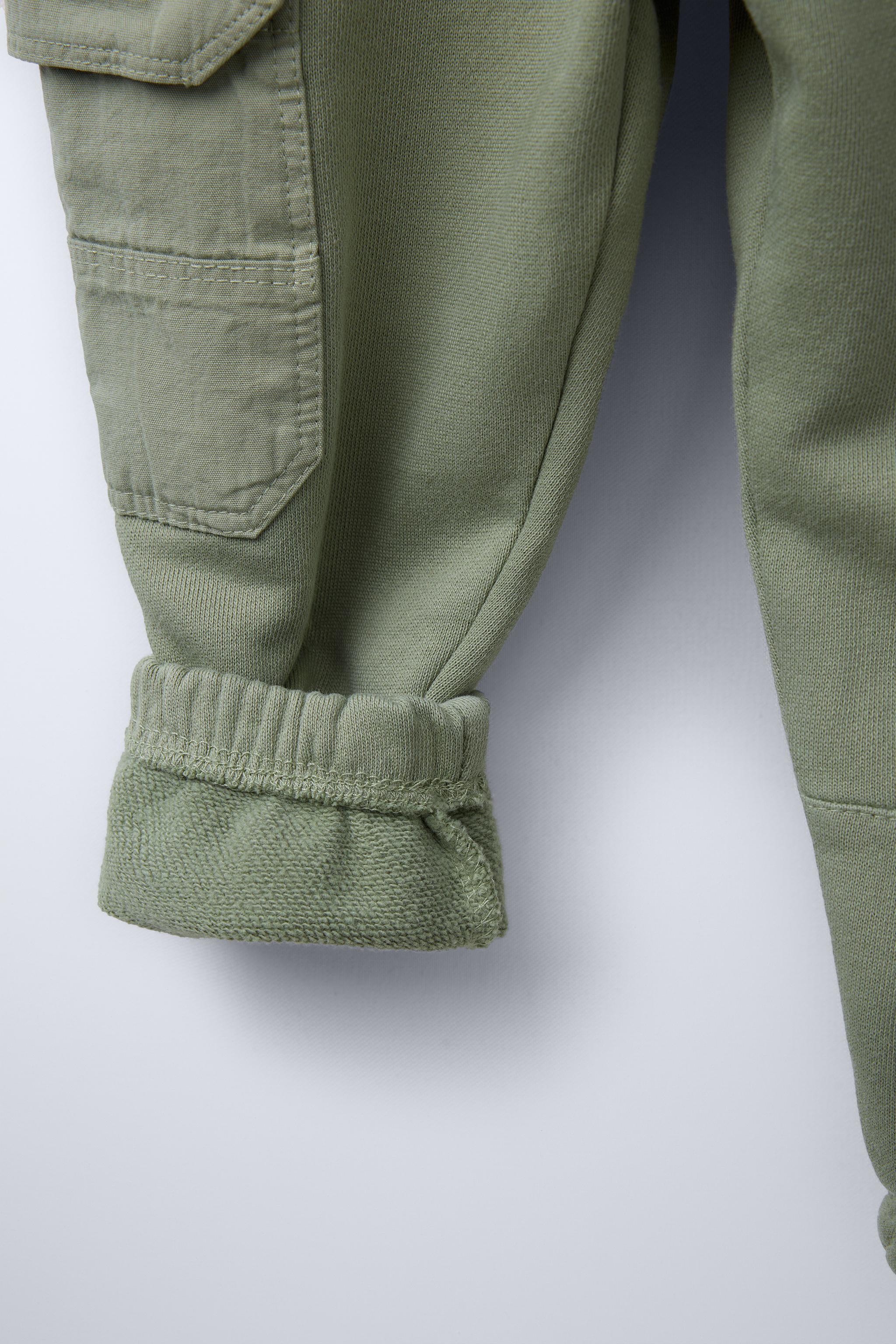 PANTALONI JOGGER CARGO Verde chiaro ZARA Italia Italy