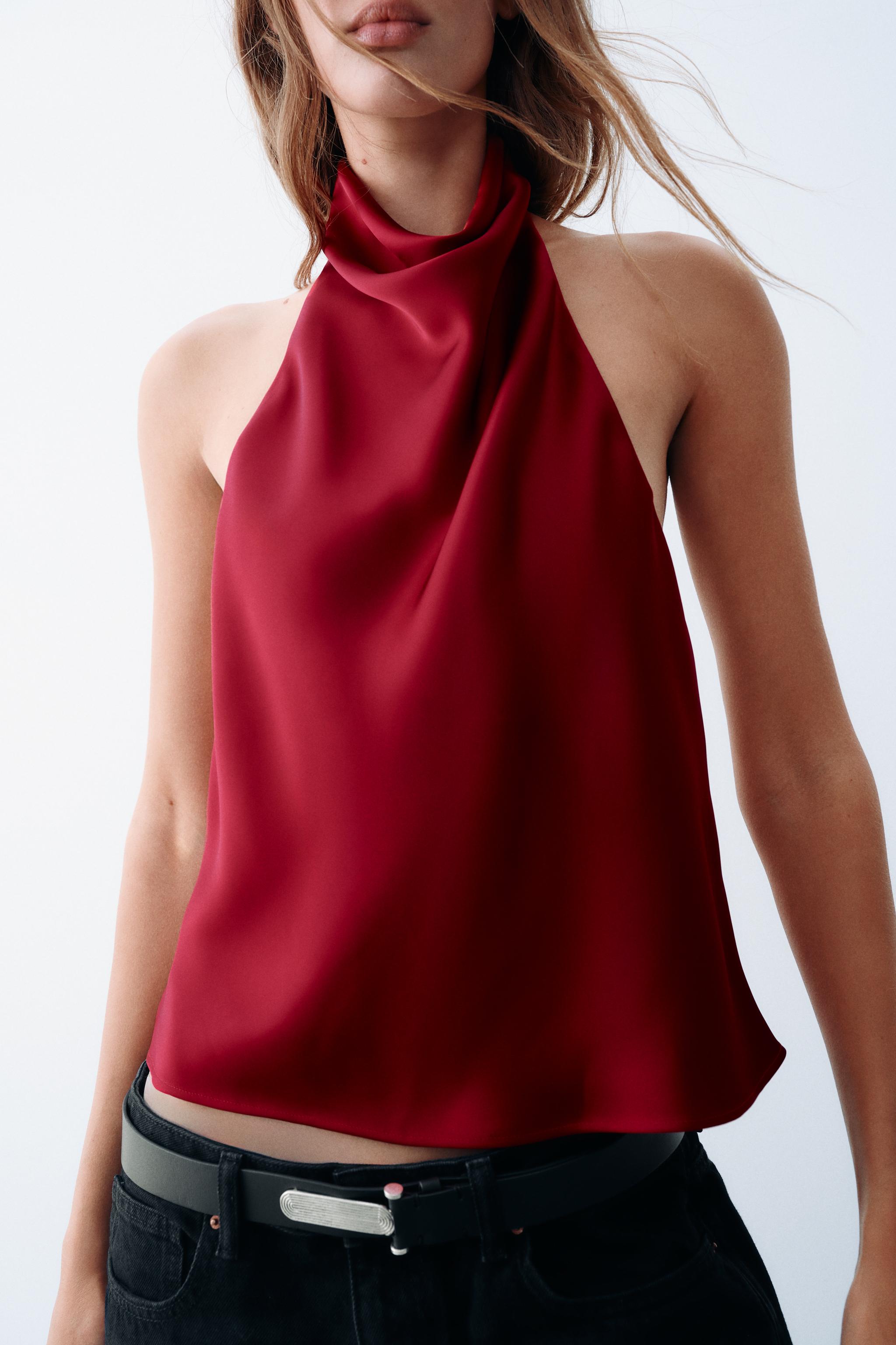 Zara Saten Halter Top görsel 2