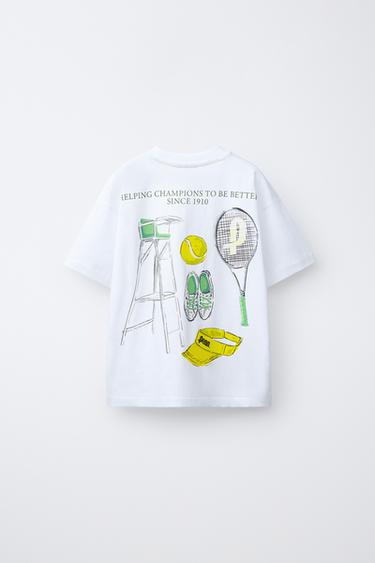 PENN RACKET PRINT T-SHIRT - White by Zara - Image 1