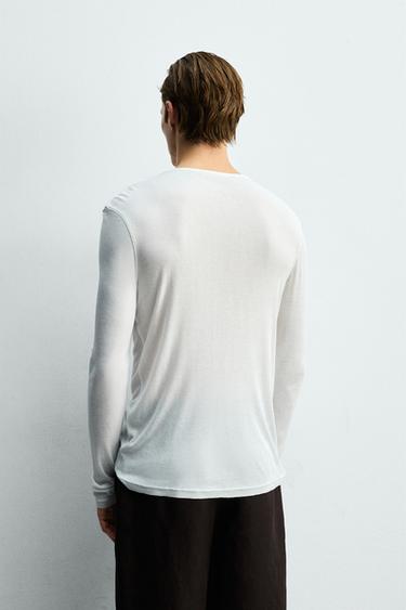 HAUT À COL TUNISIEN STRUCTURÉ EN VISCOSE - Blanc de Zara - Image 2