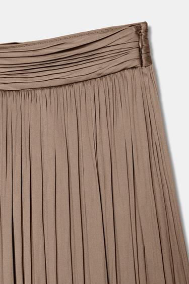 ZW COLLECTION PLEATED VOLUME TROUSERS - Brown by Zara - Image 4