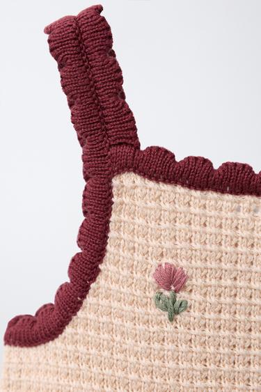 ROBE EN MAILLE BIMATIÈRE - Écru de Zara - Image 2