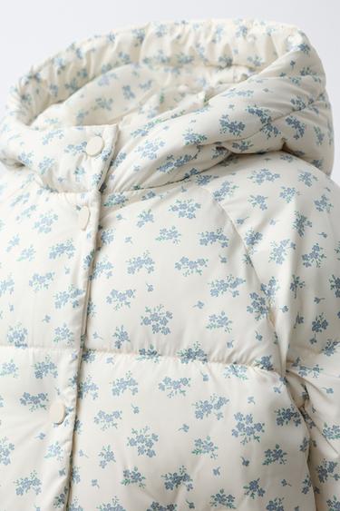 VESTE REMBOURRÉE POLAIRE PETITES FLEURS - Écru de Zara - Image 4