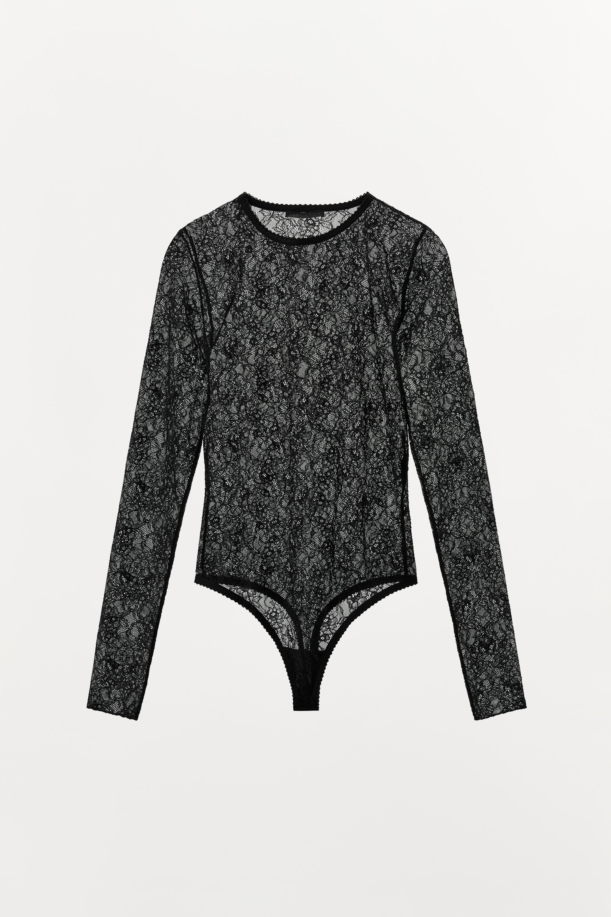 レース装飾 ブラック ボディスーツ A95EL レースボディスーツ - ブラック | ZARA Japan / 日本